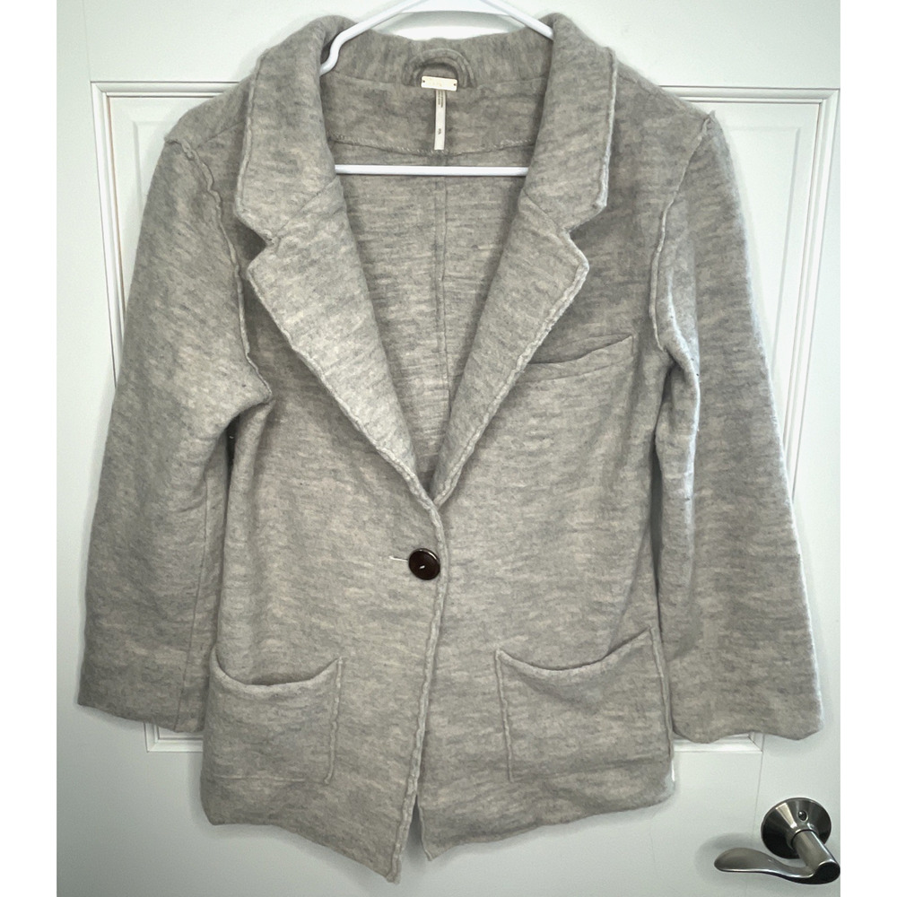 Free People Beach Women's Merino Wool Blazer Cardigan Sz S Cozy Boho Whimsigoth